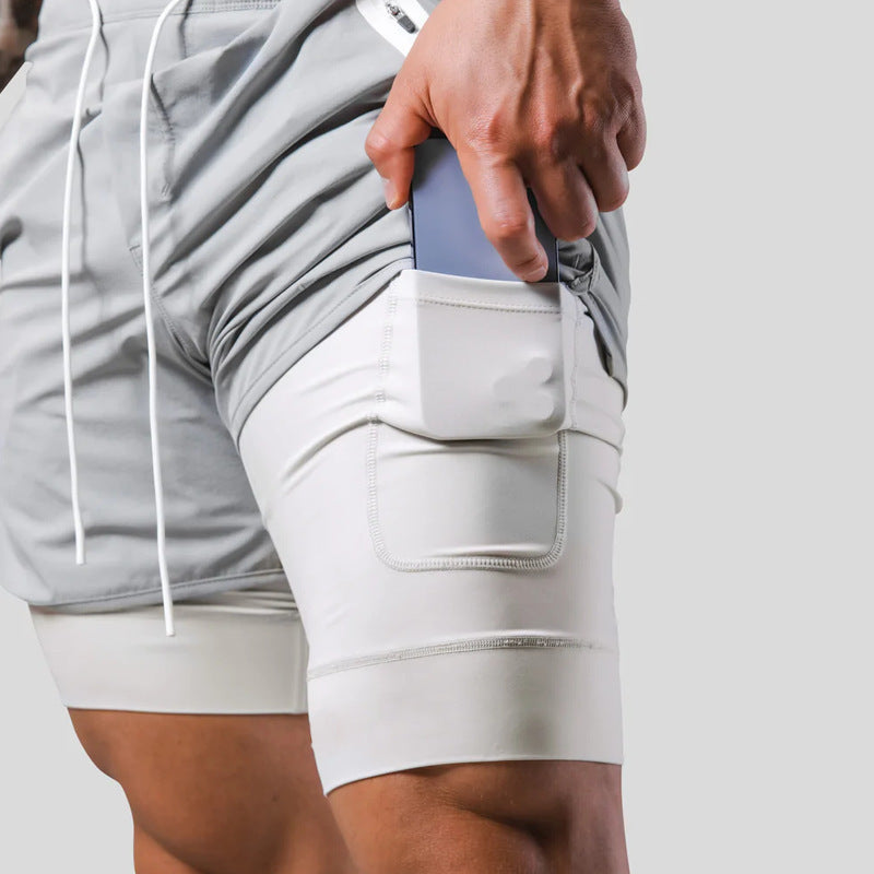 Men's Double Layer Running Casual Shorts