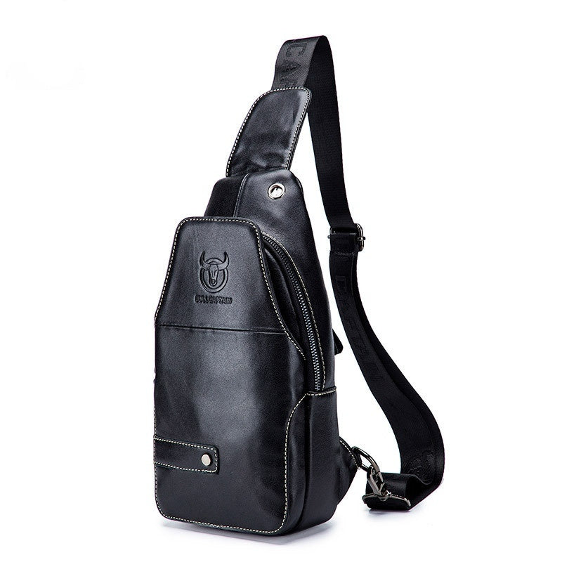 Mens Casual Crossbody Shoulder Bag Made From Full-Grain Leather