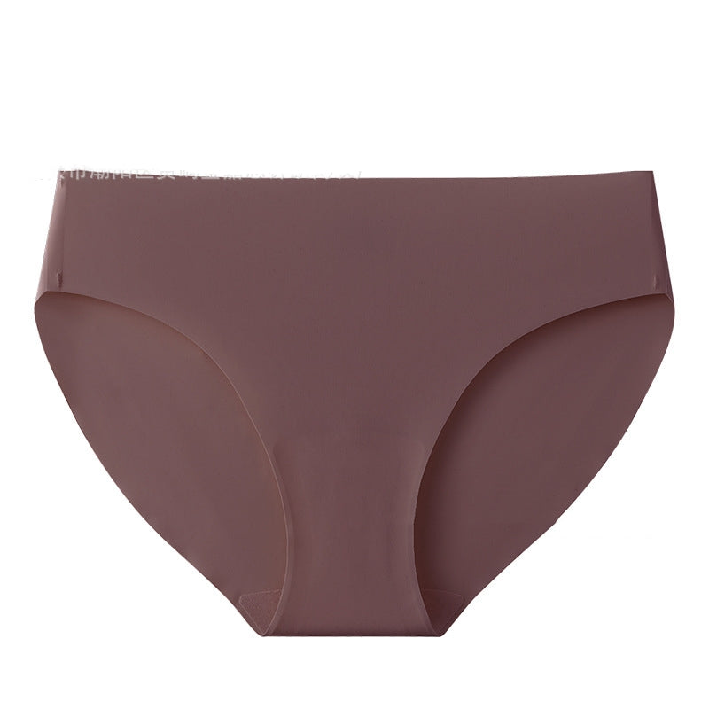 Seamless Ice Silk Low-Rise Breathable Quick-Drying Solid Color Yoga Sports Underwear For Women