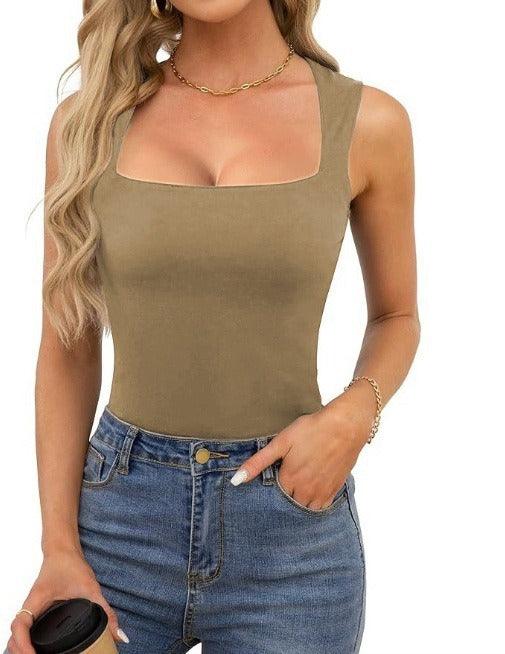 Square-neck Ribbed Camisole Top Womens Clothing