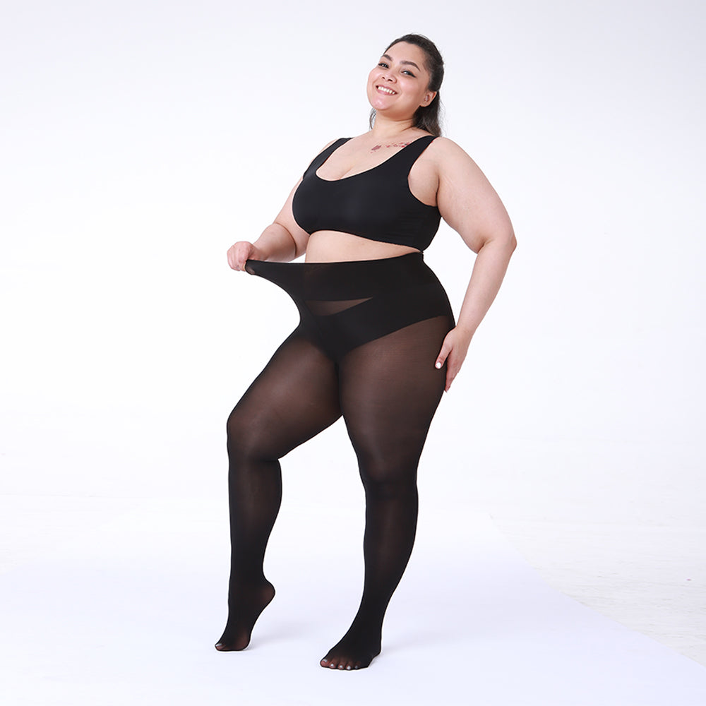 3 Pairs Plus Size Shiny Tights For Women