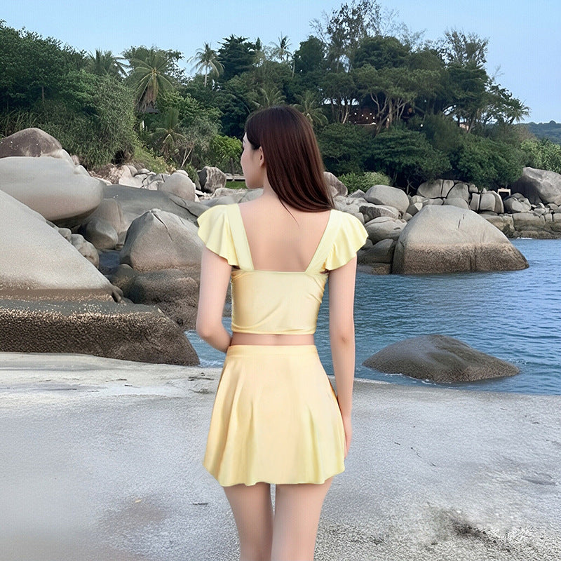Womens Two-Piece Spa Resort Swimsuit Set With Separable Skirt