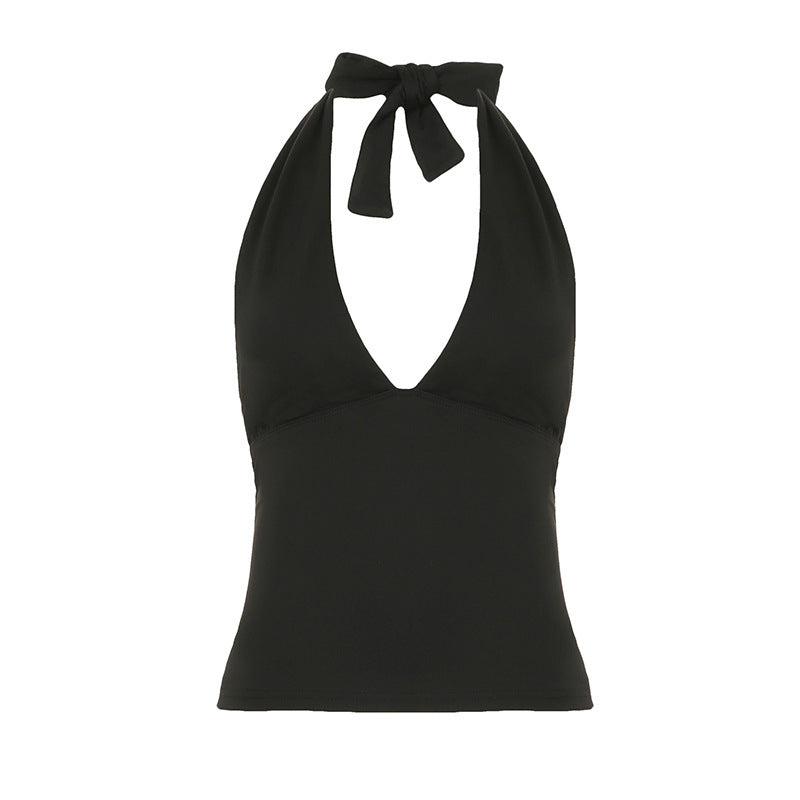 Women's Chic Solid-Color Halter Neck Tank Top