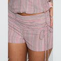 Fashionable Trendy Versatile Striped Top And Shorts Set
