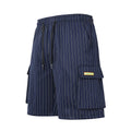 Chinese Style Summer Striped Casual Shorts Men's Loose Straight Beach Pants Shorts