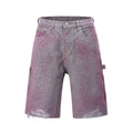 Splash-ink Dyed Gradient Denim Shorts