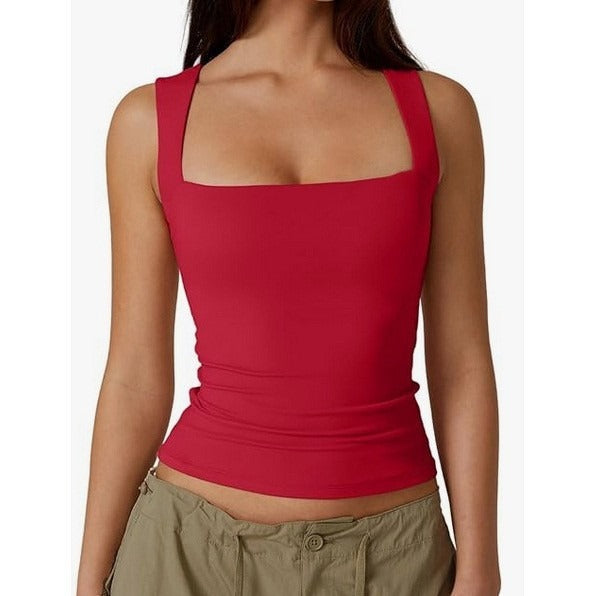 Square-neck Ribbed Camisole Top Womens Clothing