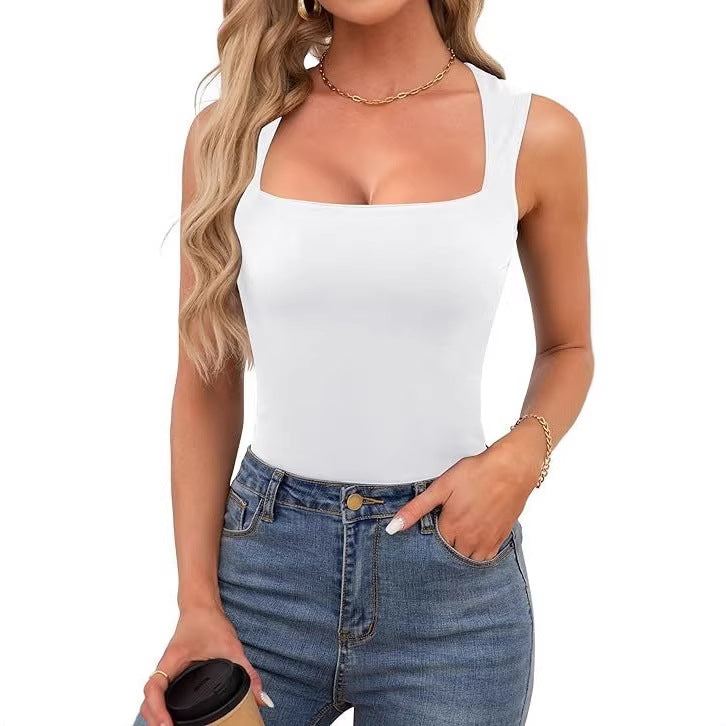 Square-neck Ribbed Camisole Top Womens Clothing