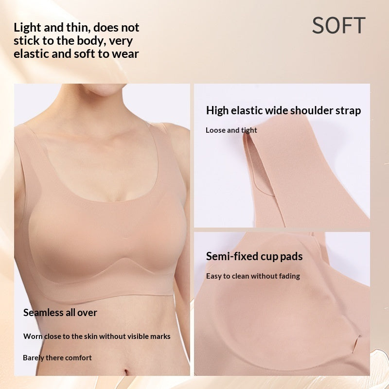 Summer Thin Small-Chest Push-Up Wireless Sports Bra For Women