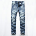 Ripped Fashion Slim-fit Trendy Straight Men's Jeans