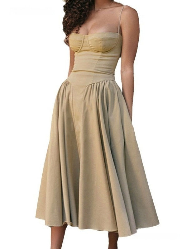 Elegant French-style Vintage Slim-fit Slip Dress For Women
