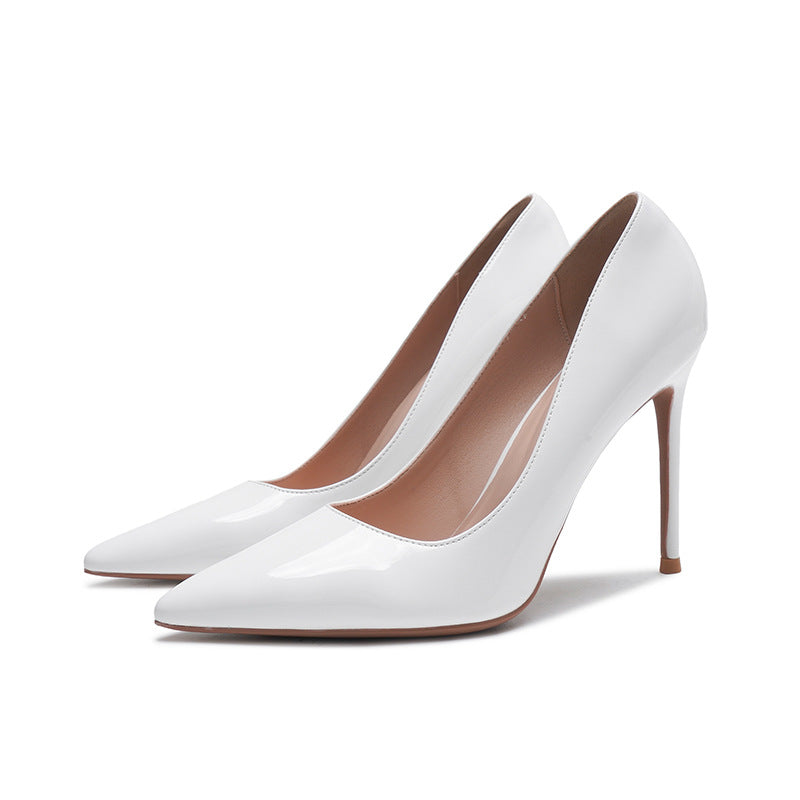 Low-cut Stiletto Heels In Glossy Patent Leather For Women