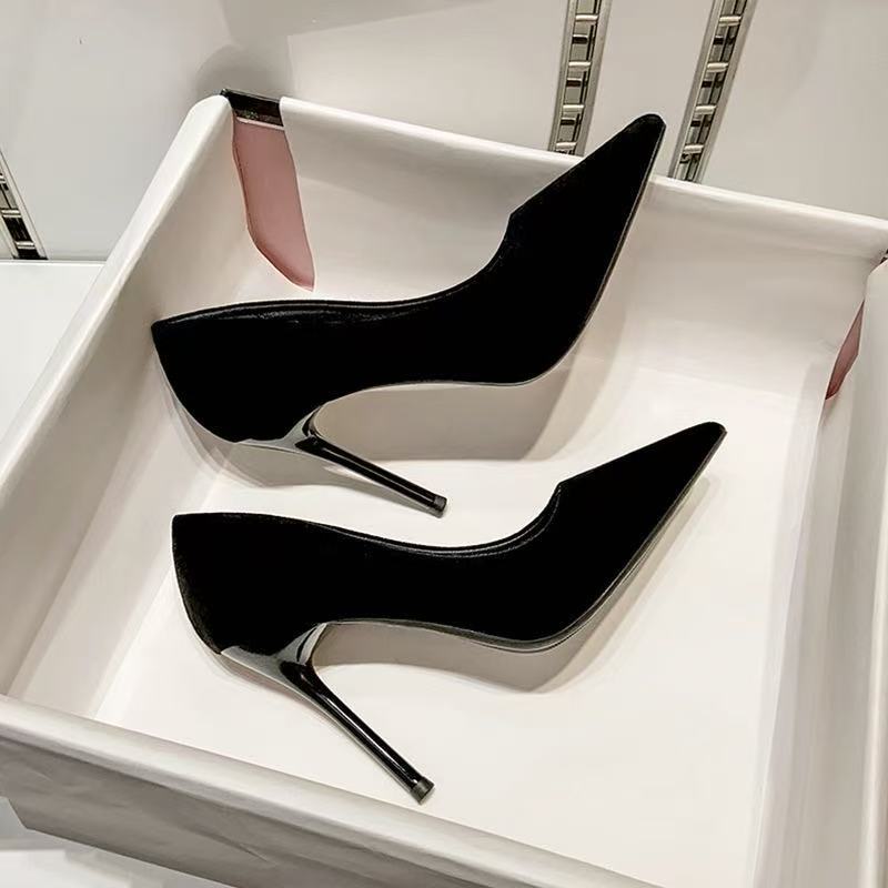Black Women's Stiletto Heels Suitable For Sports Universal