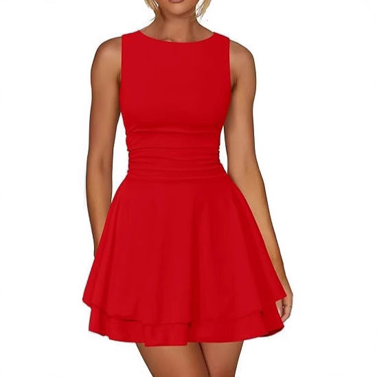Sleeveless Corset Short Party Dress Solid Color