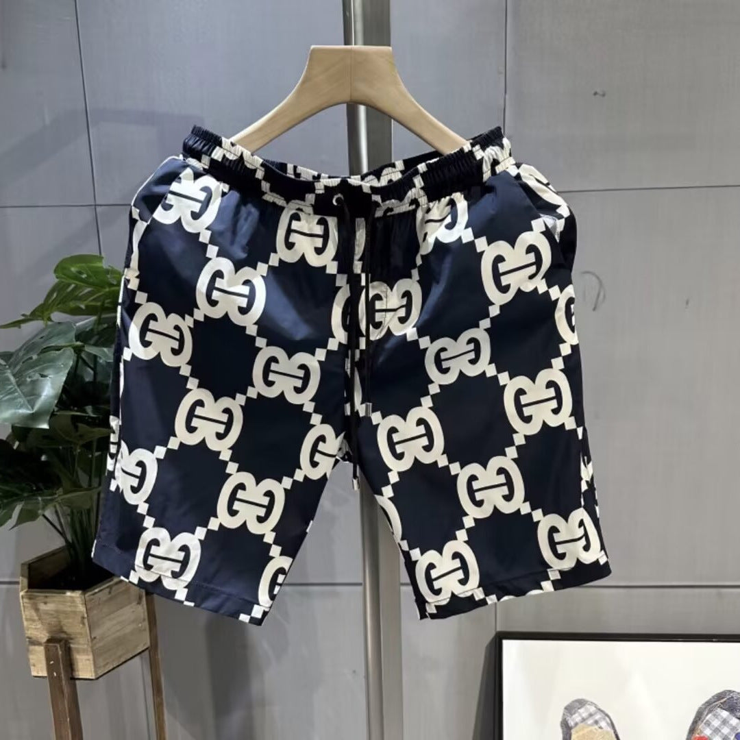 Thin Loose Trendy Printed Men's Casual Cropped Pants