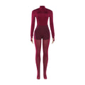 Personalized Street-style Chic Outfit A Tight-fitting Long-sleeve Top And Pants Set