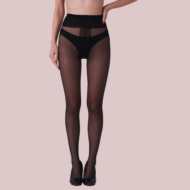 3-Pack Sheer Tights For Women T-Crotch 40D Plus Size Pantyhose Ultra-Soft Stretchy  Reinforced Toe