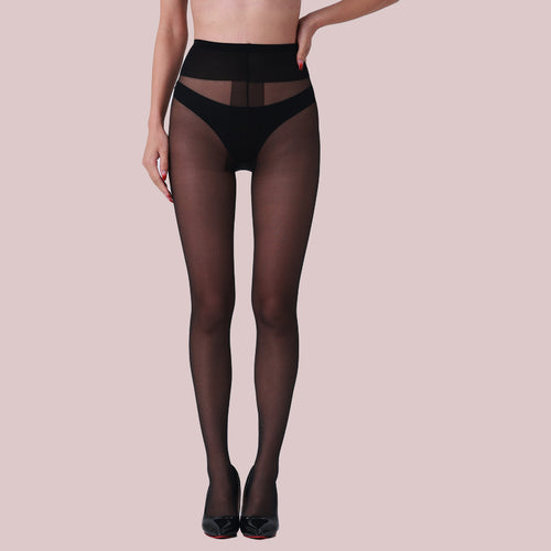 3-Pack Sheer Tights For Women T-Crotch 40D Plus Size Pantyhose Ultra-Soft Stretchy  Reinforced Toe