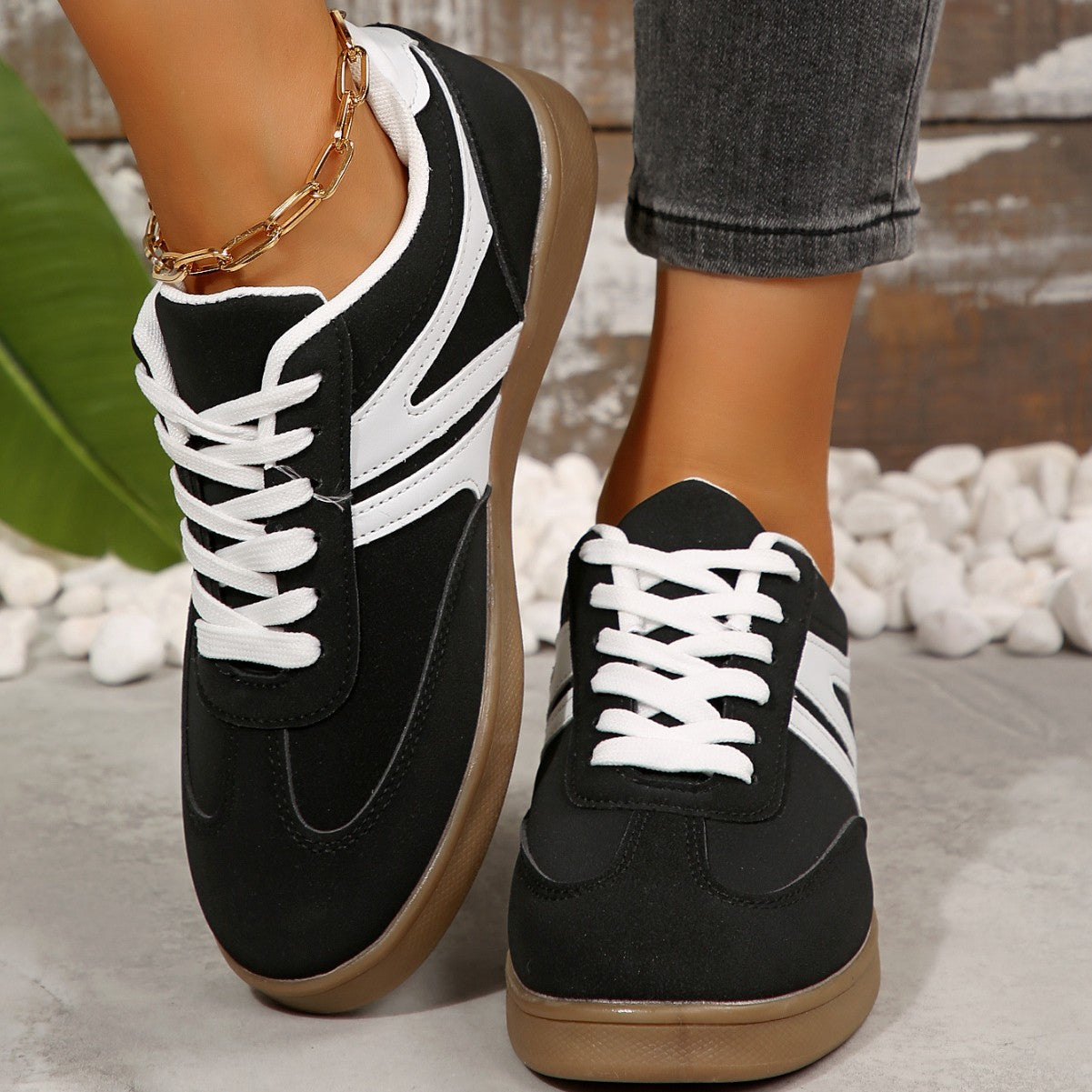Womens Retro Casual Round-Toe Sports Running Flats