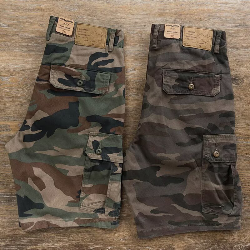Summer Multi-pocket Workwear Shorts Men's Trendy Outdoor Functional Quick-drying Straight-leg Pants Fashionable All-match Loose Shorts