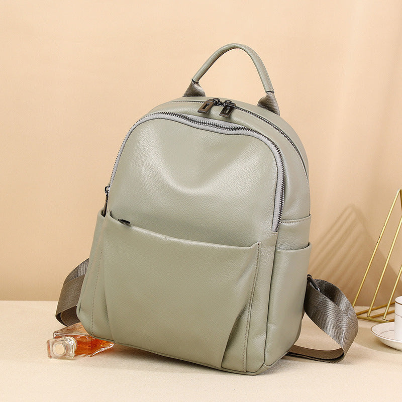 Stylish And Versatile Womens First-Layer Cowhide Backpack