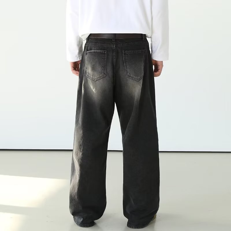 Men's American-style Retro Washed Straight Jeans