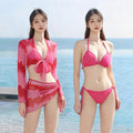 Bikini Two-piece Set With Long Sleeves Gradient Colorway
