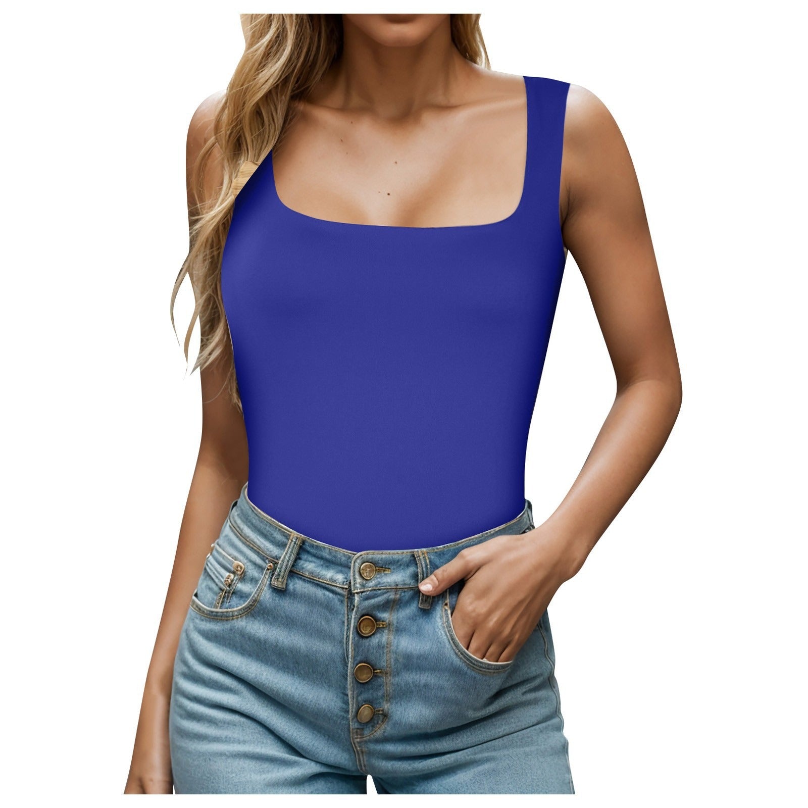 Square-neck Ribbed Camisole Top Womens Clothing