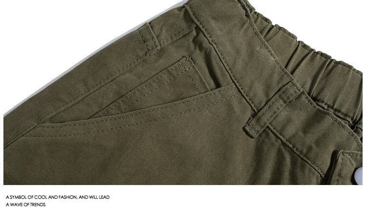 Workwear Rivet Cropped Pants Casual Wide-leg Shorts