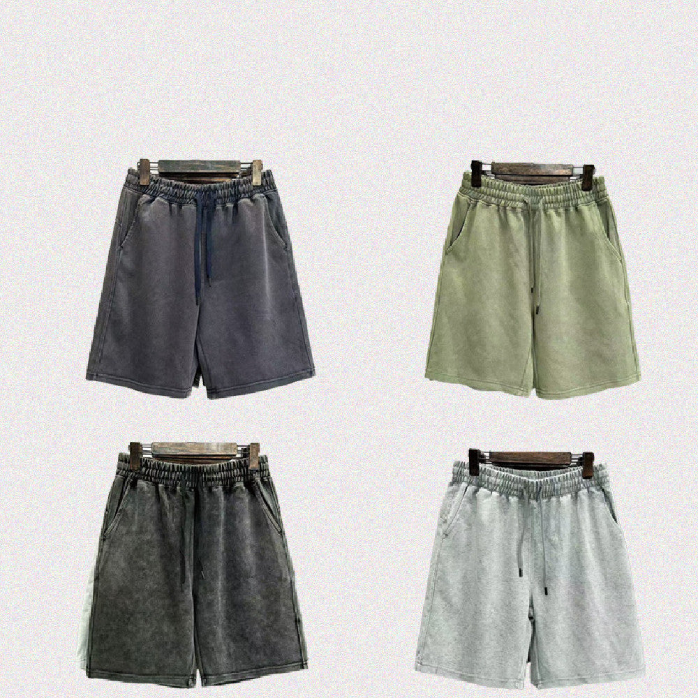 Men's Solid Color Distressed Shorts Loose Casual