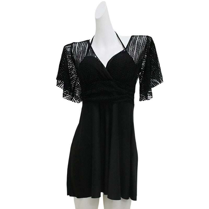 Women's Skirted One-Piece Swimsuit And Briefs Set