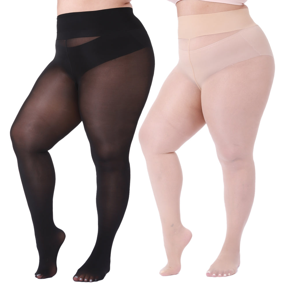 3 Pairs Plus Size Shiny Tights For Women