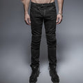 Mens Motorcycle Denim Jeans With Swinging Knee Design In Dune Steampunk Armor Style