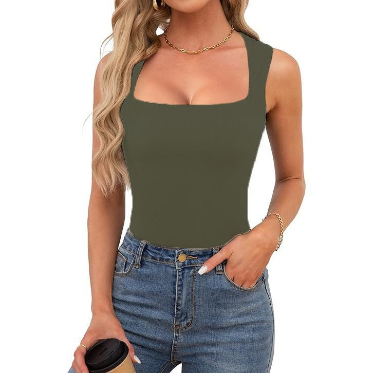 Square-neck Ribbed Camisole Top Womens Clothing