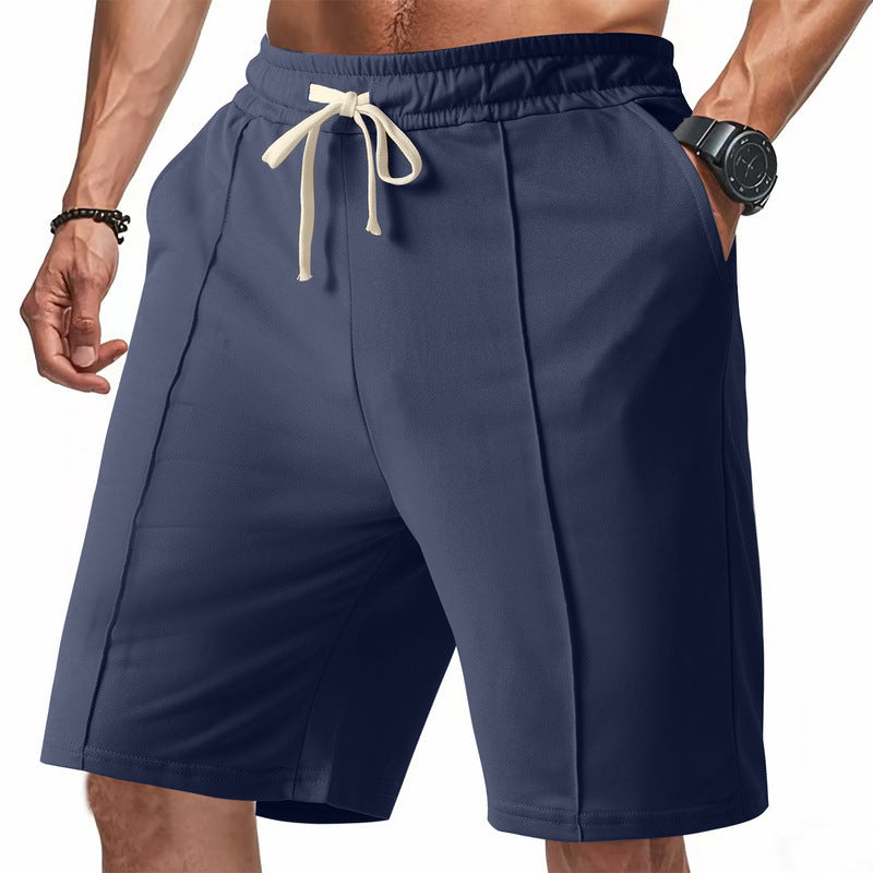 Men's Casual Sport Ribbed Solid Color Shorts