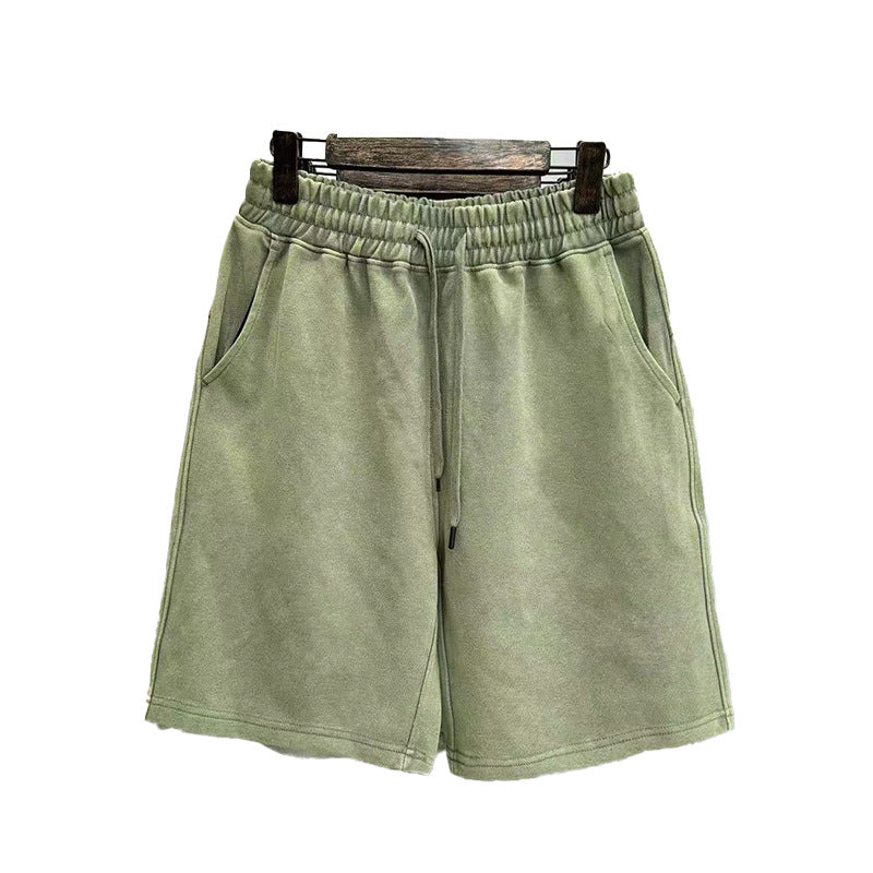 Men's Solid Color Distressed Shorts Loose Casual