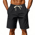 Mens Relaxed-fit Breathable American-style Linen Shorts For The Beach