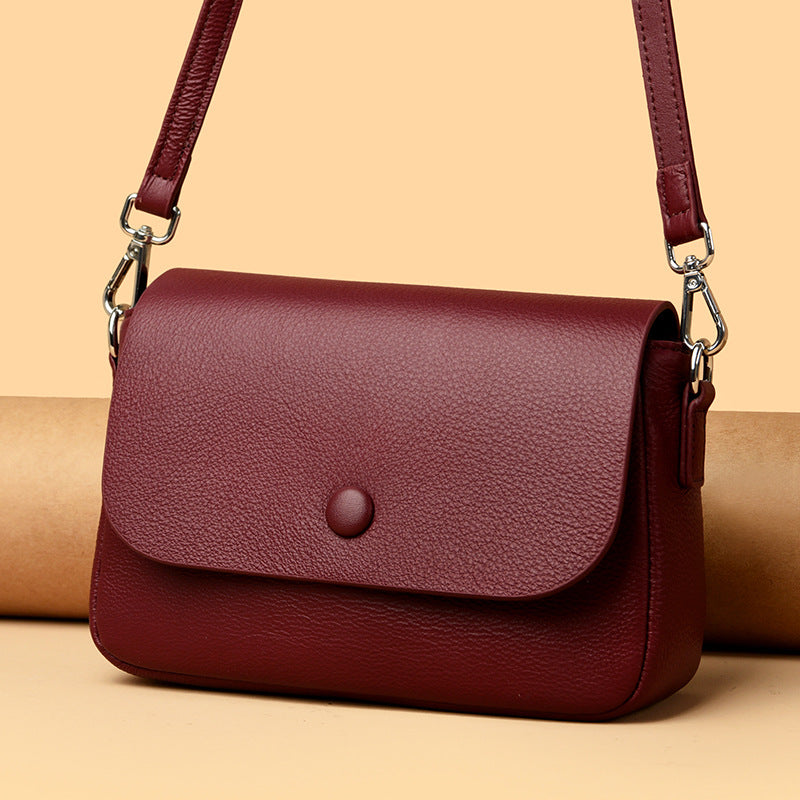 Women's Fashionable Simple One-Shoulder Cowhide Bag