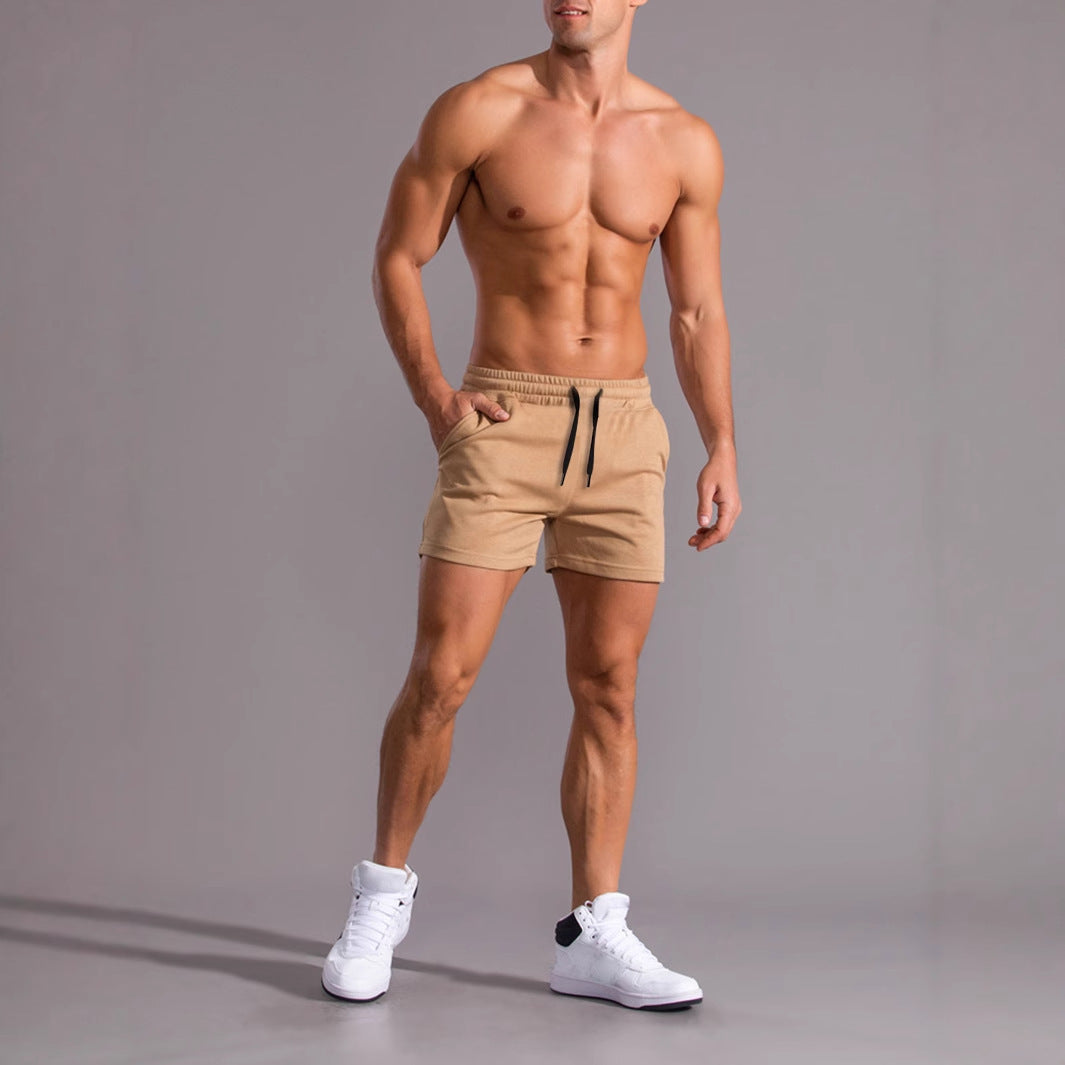 3-piece Men's Solid Color Drawstring Micro-elastic Shorts