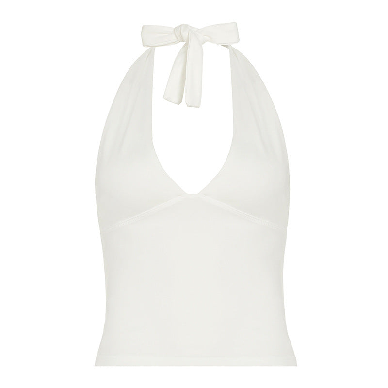 Women's Chic Solid-Color Halter Neck Tank Top
