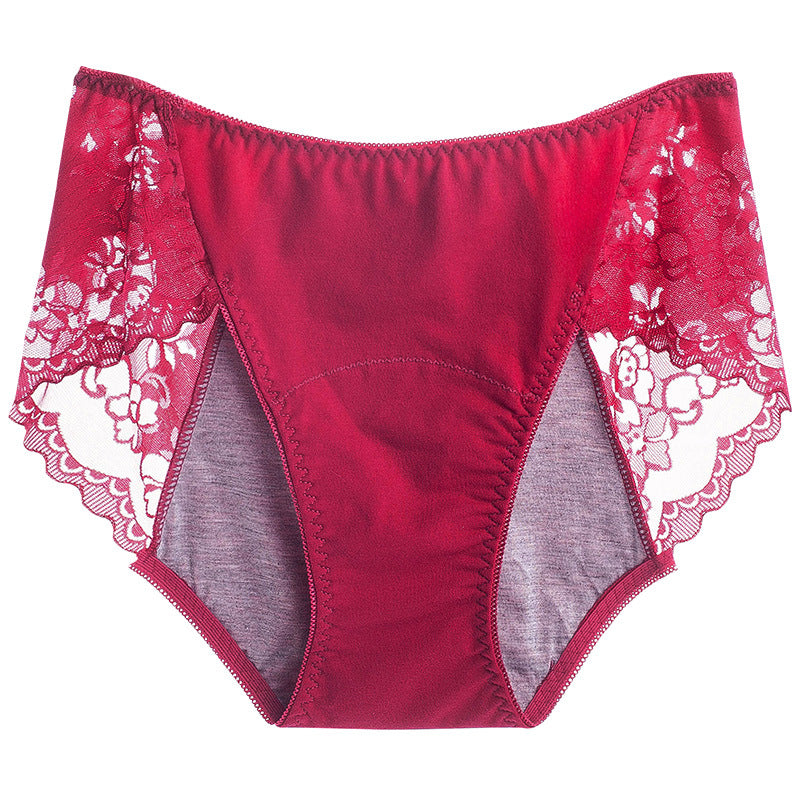 Women's Plus-Size Leak-Proof Lace-Trimmed Period Underwear