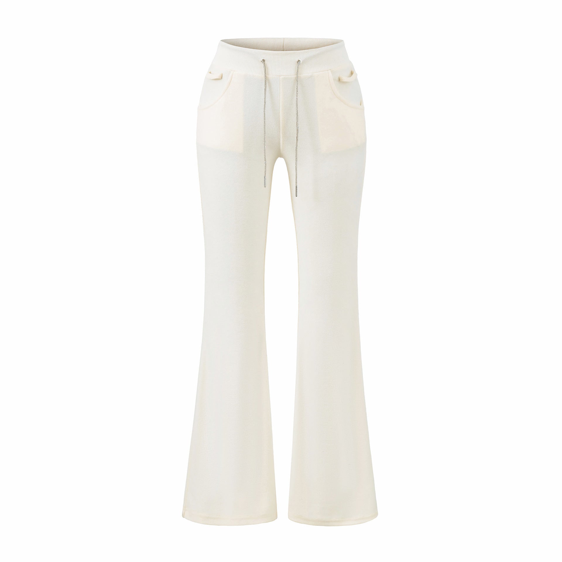 Adorned With Beaded Chains Flared Casual Trousers
