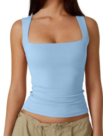 Square-neck Ribbed Camisole Top Womens Clothing