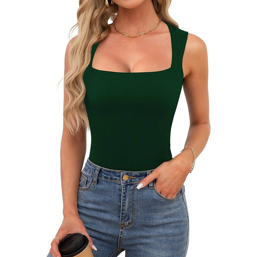 Square-neck Ribbed Camisole Top Womens Clothing