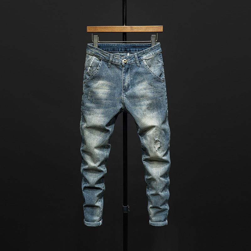 Fashion Slim-fitting Simple Men's Clothing Skinny Pants
