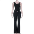 Lace Top And Flared Pants Set For Women
