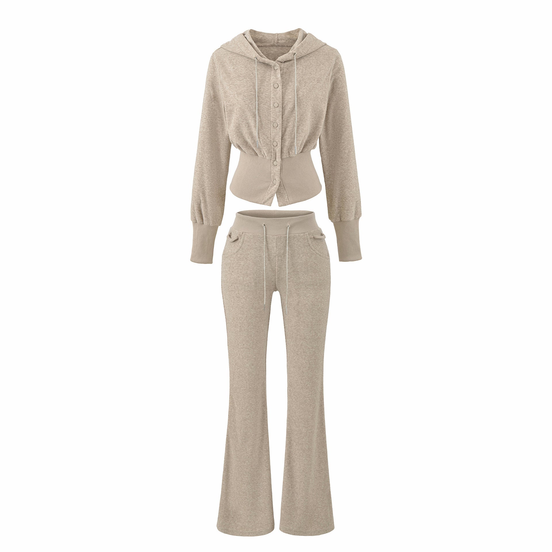 Adorned With Beaded Chains Flared Casual Trousers