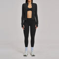 Brushed Zipper Casual Set For Women