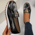 Plus-size Metal-buckle Chunky-soled Casual Shoes