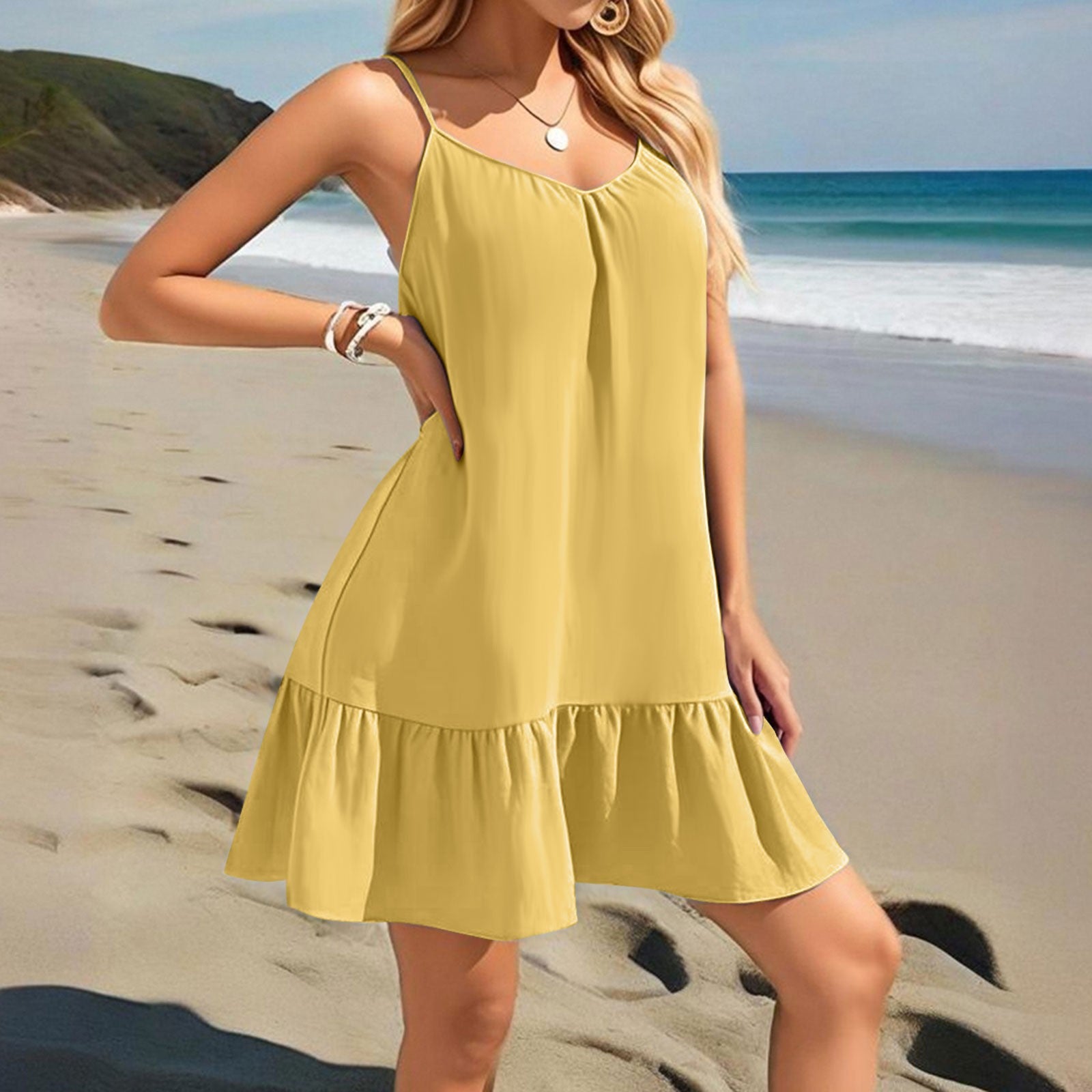 Strapless Solid-color Elegant Dress